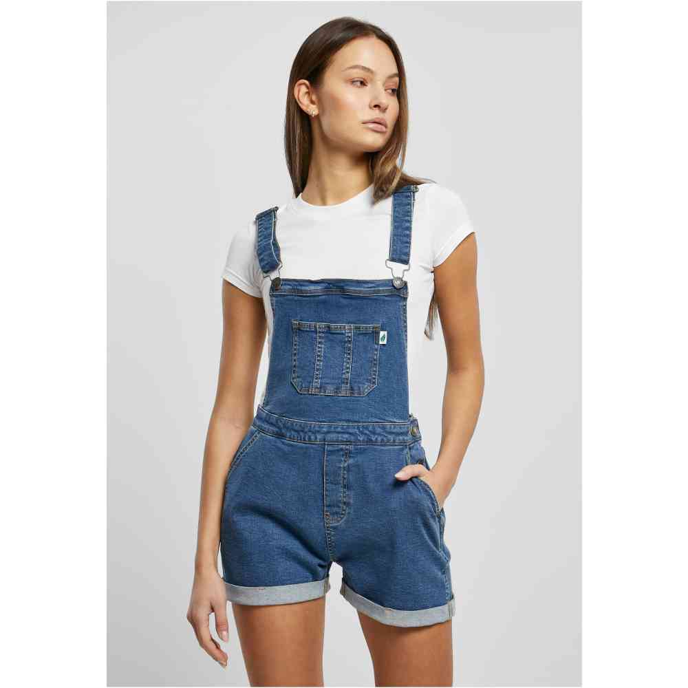 Urban Classics - Organic Short Latzhose - Blau